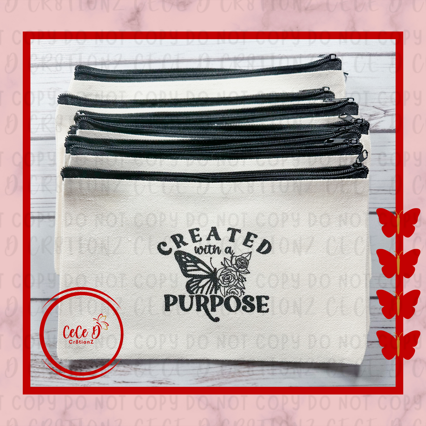 Created with a Purpose Pen/Pencil Pouch (8.3 x 5)