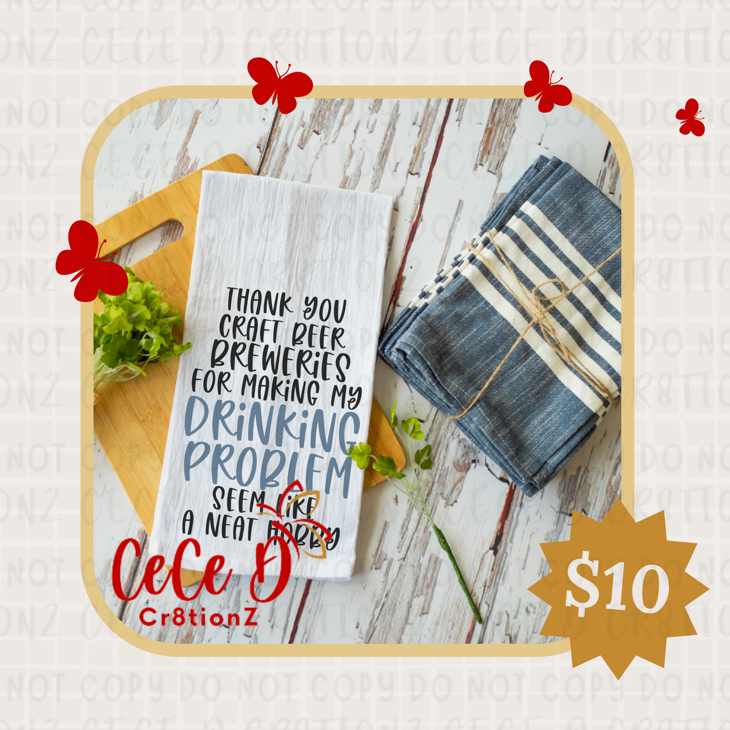 Thank You Craft Beer Breweries Tea Towel (28x28)