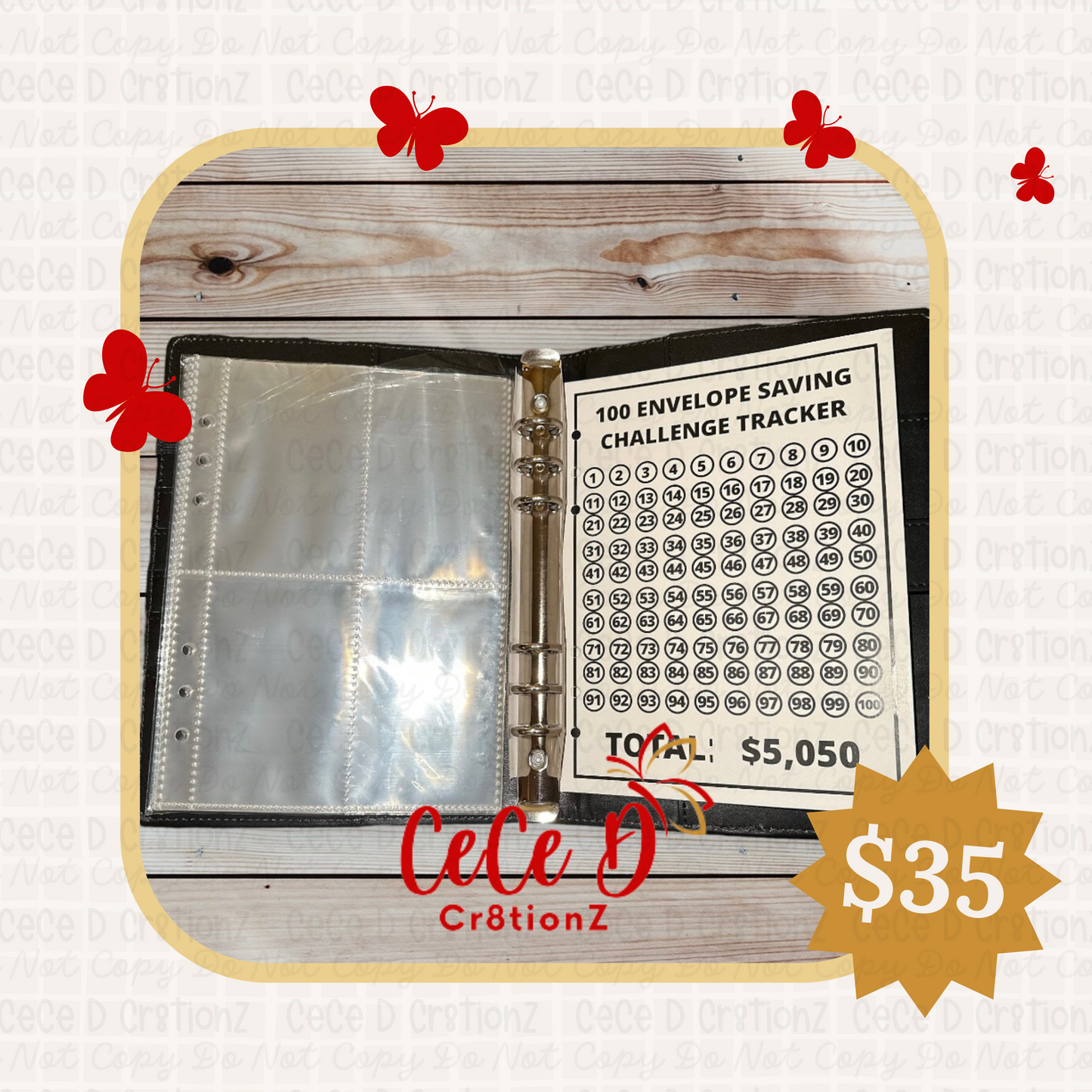 100 Envelope Savings Challenge Binder