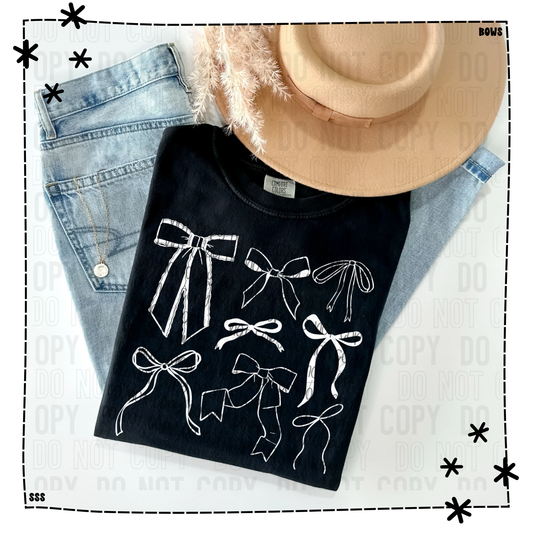 Lace Outline Bow Collage Color