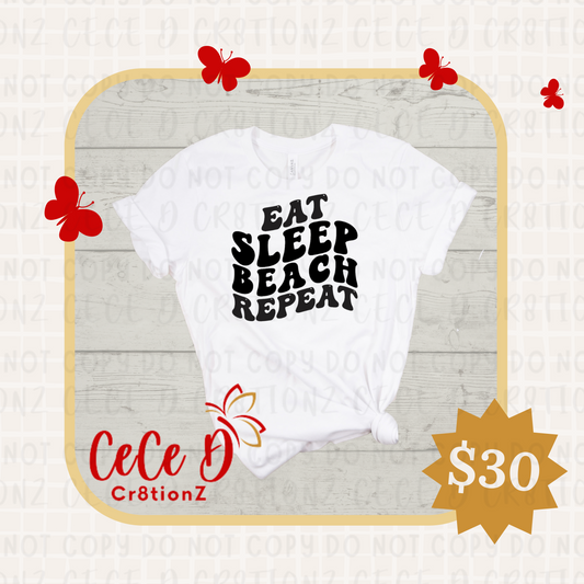 Eat Sleep Beach Repeat Tee