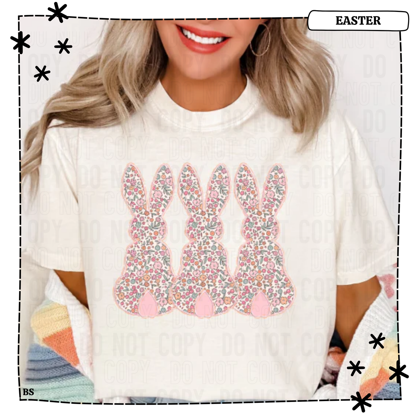 Pastel Floral Bunny Trio
