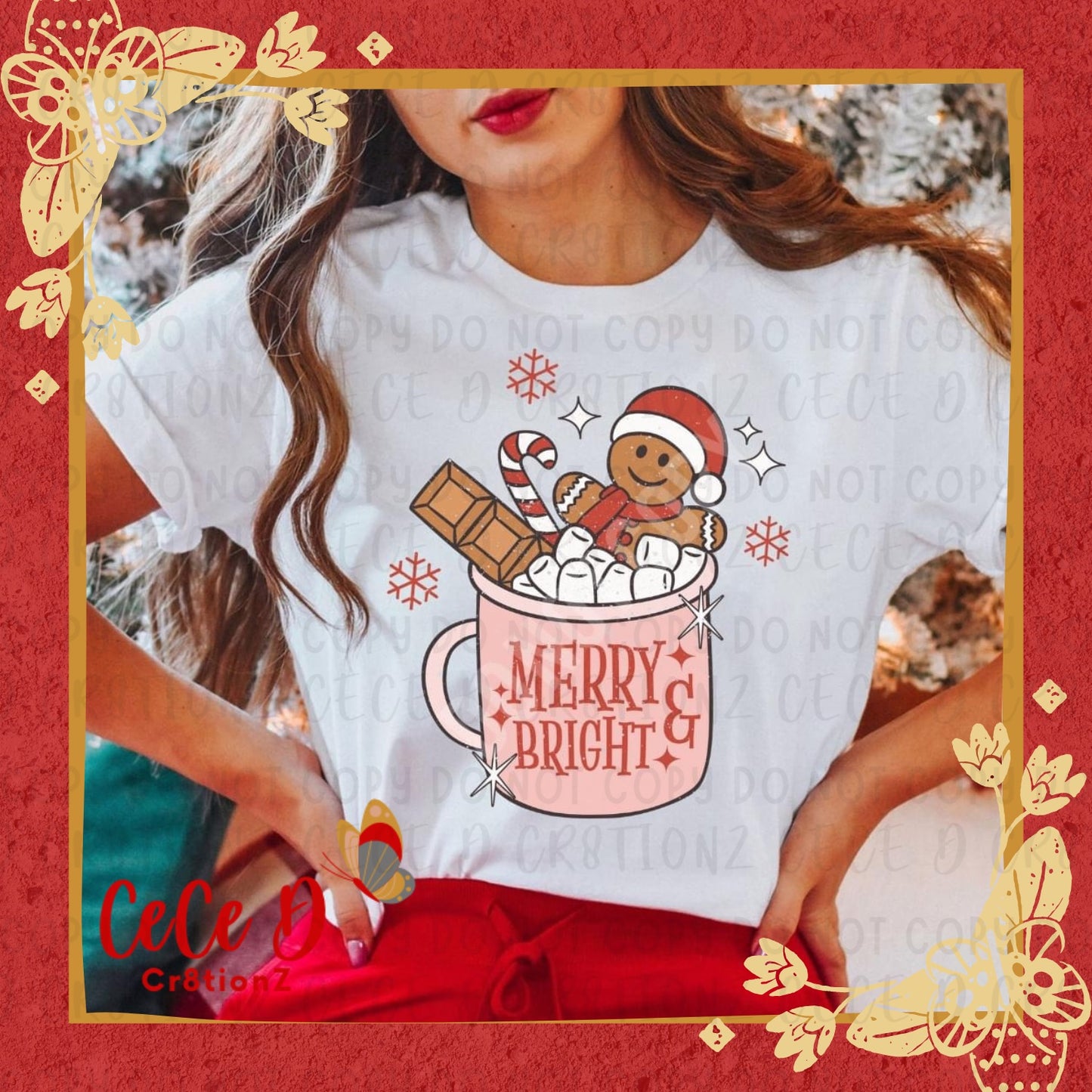 Merry Bright Gingerbread Tee