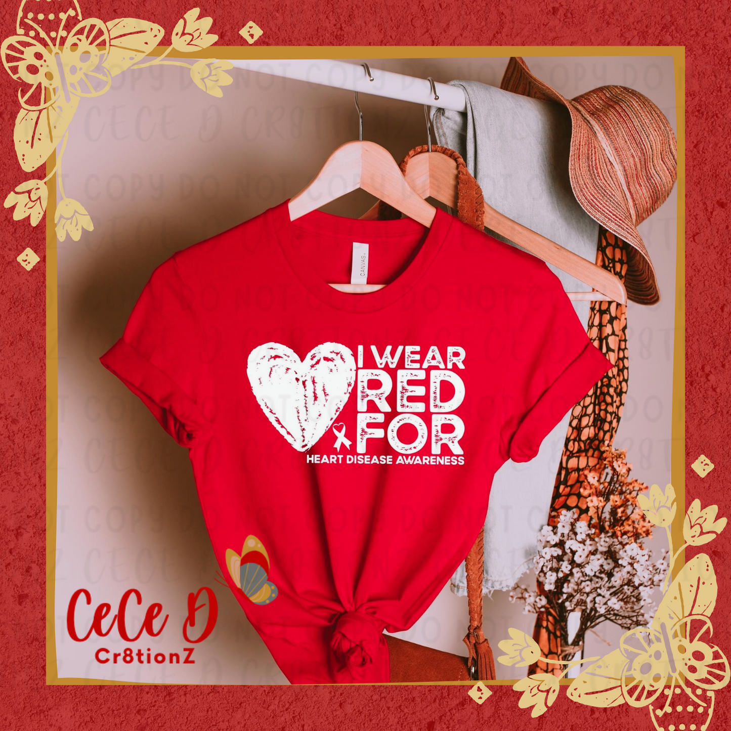 I Wear Red for Heart Disease Tee