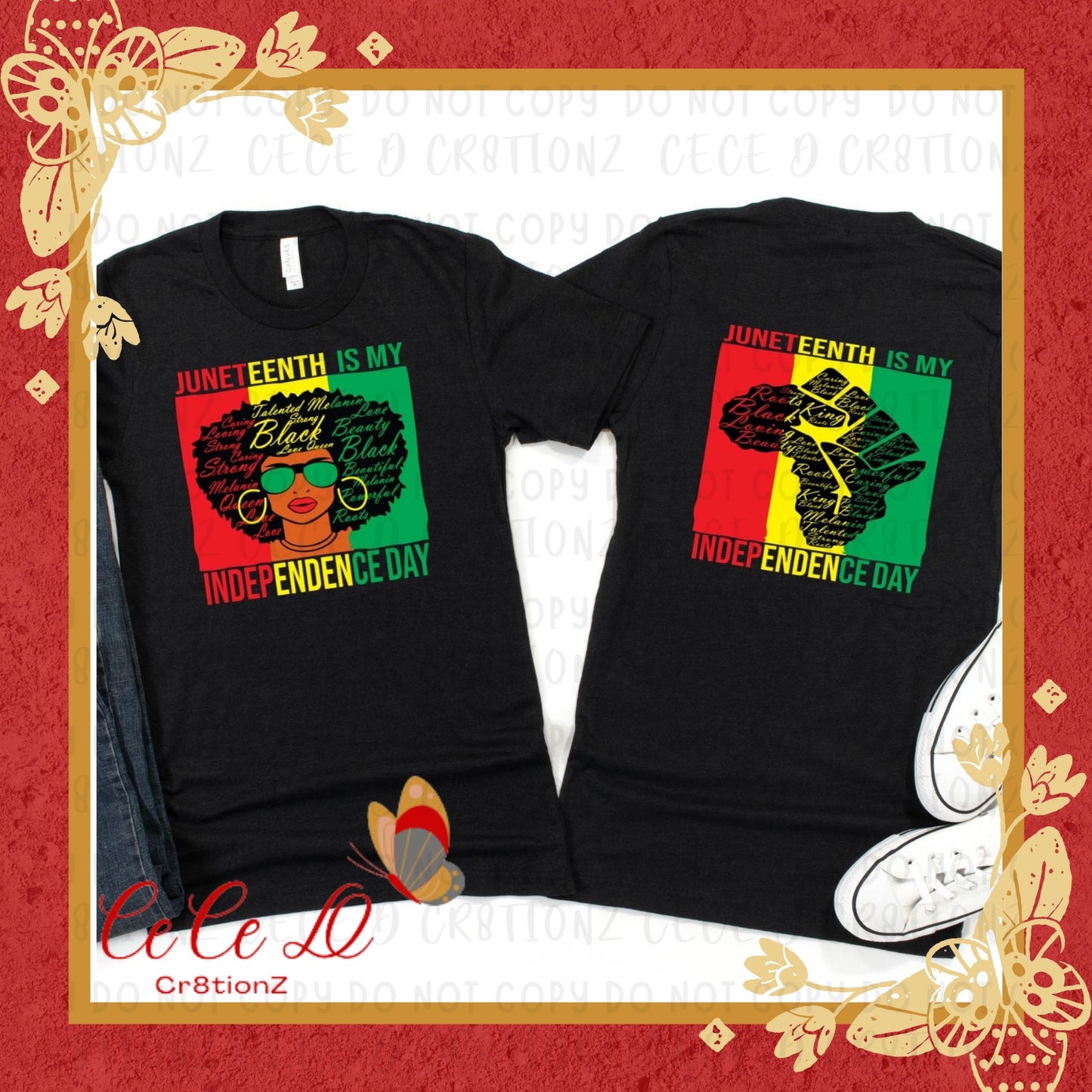 Afro and Fist Juneteenth Tee