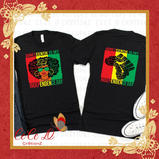 Afro and Fist Juneteenth Tee