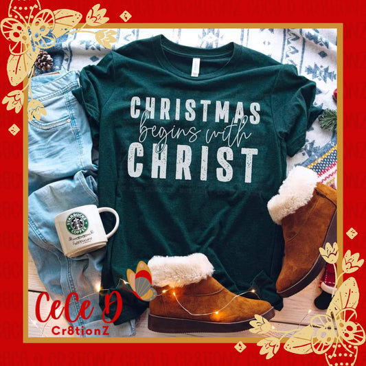 Christmas begins with Christ Tee