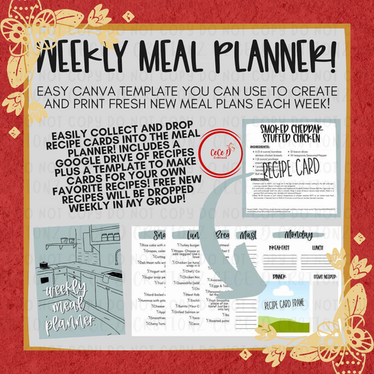 Editable Canva Weekly Meal Planner Template