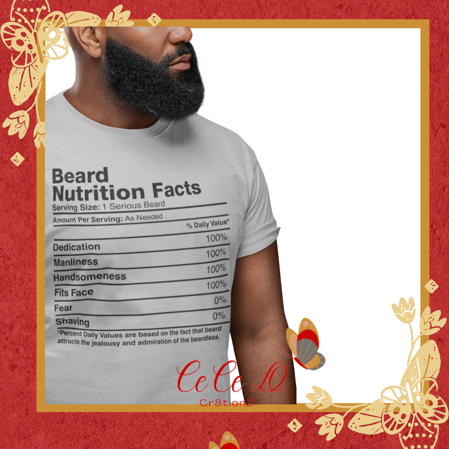 Beard Nutrition Facts Tee