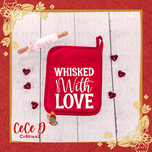 Whisked with Love (2) Potholder Vday