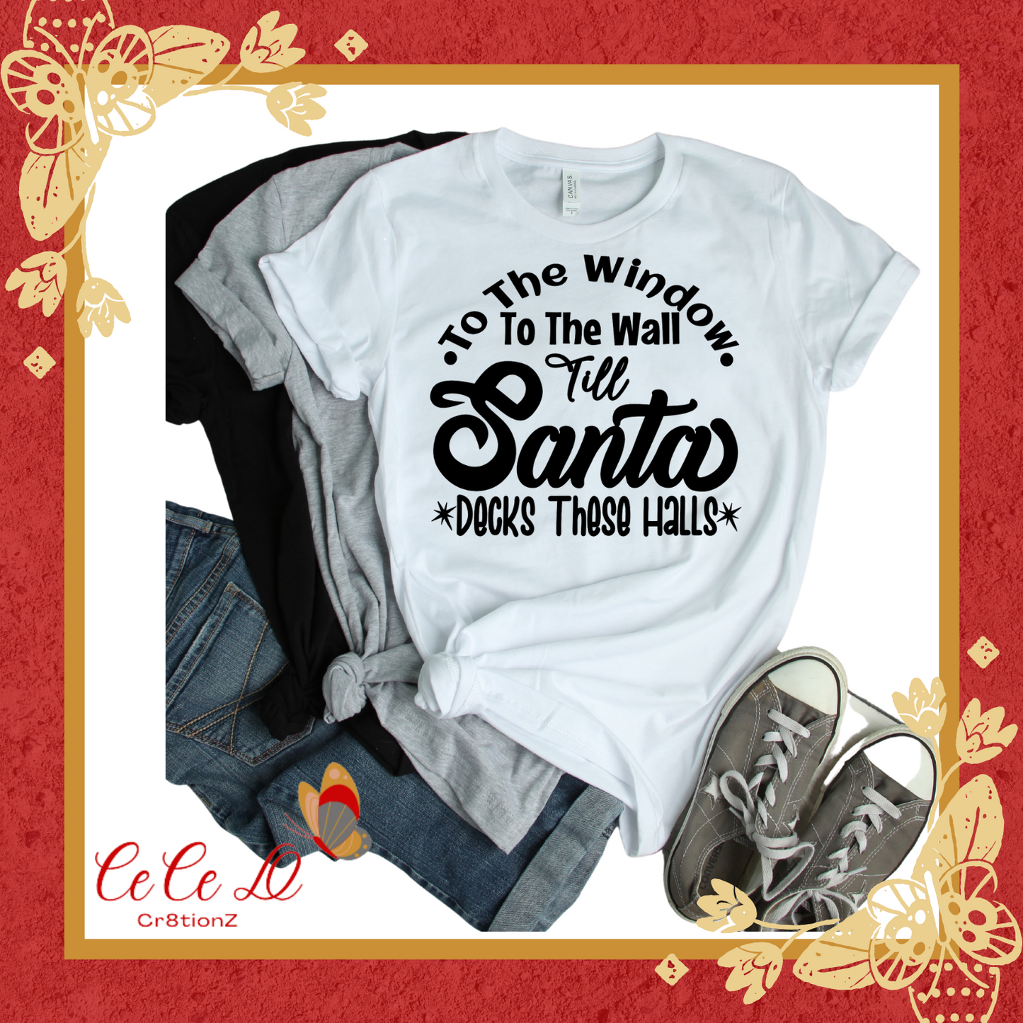 Santa Deck These Halls Tee