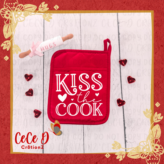 Kiss the Cook (2) Potholder Vday