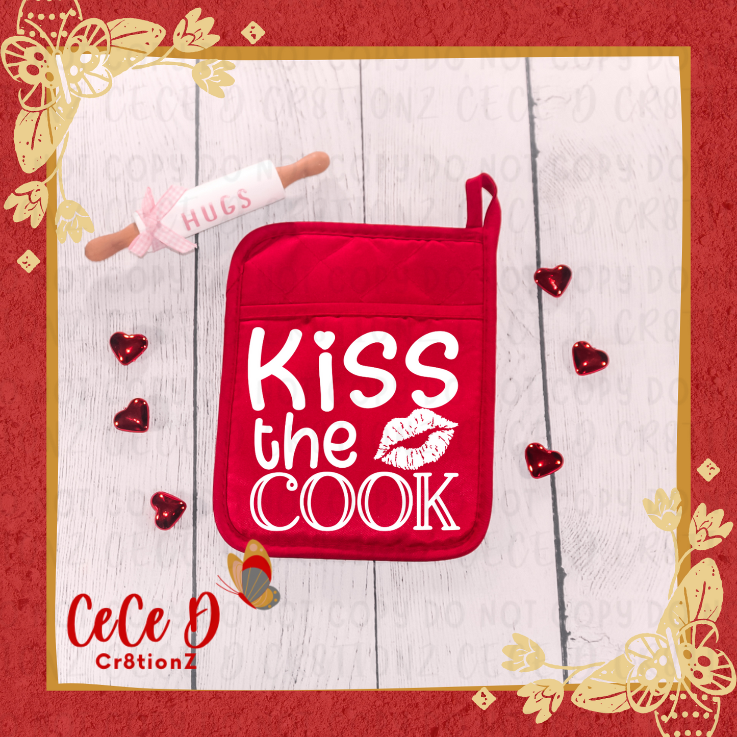 Kiss the Cook Potholder Vday