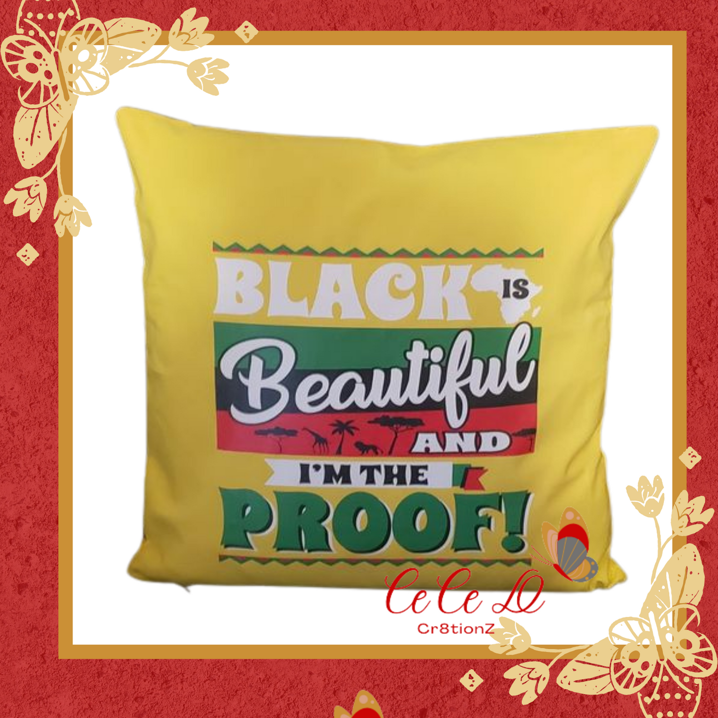 Black is Beautiful I’m Proof Throw Pillow (18x18)